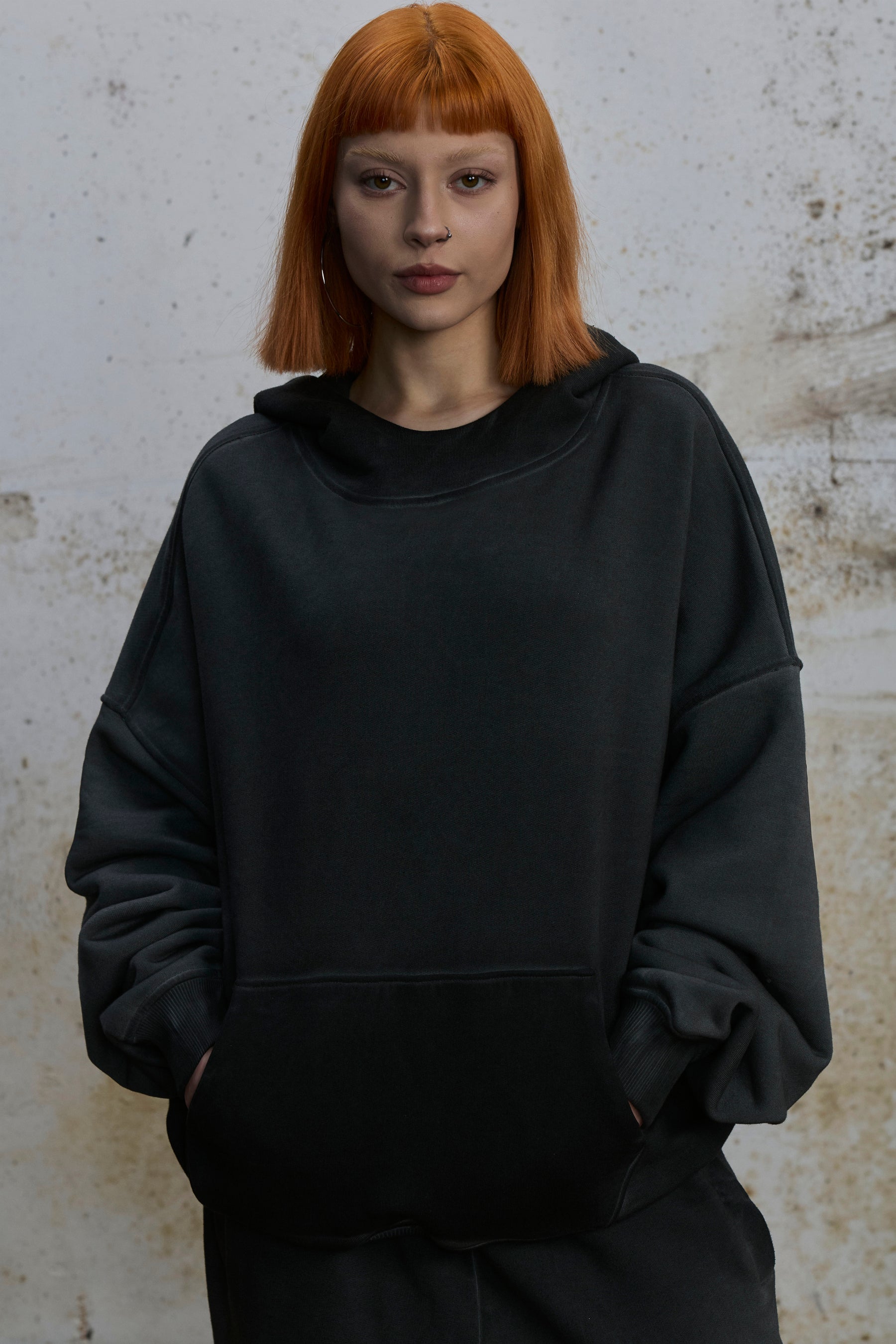 LINE I — HOODIE FADED BLACK