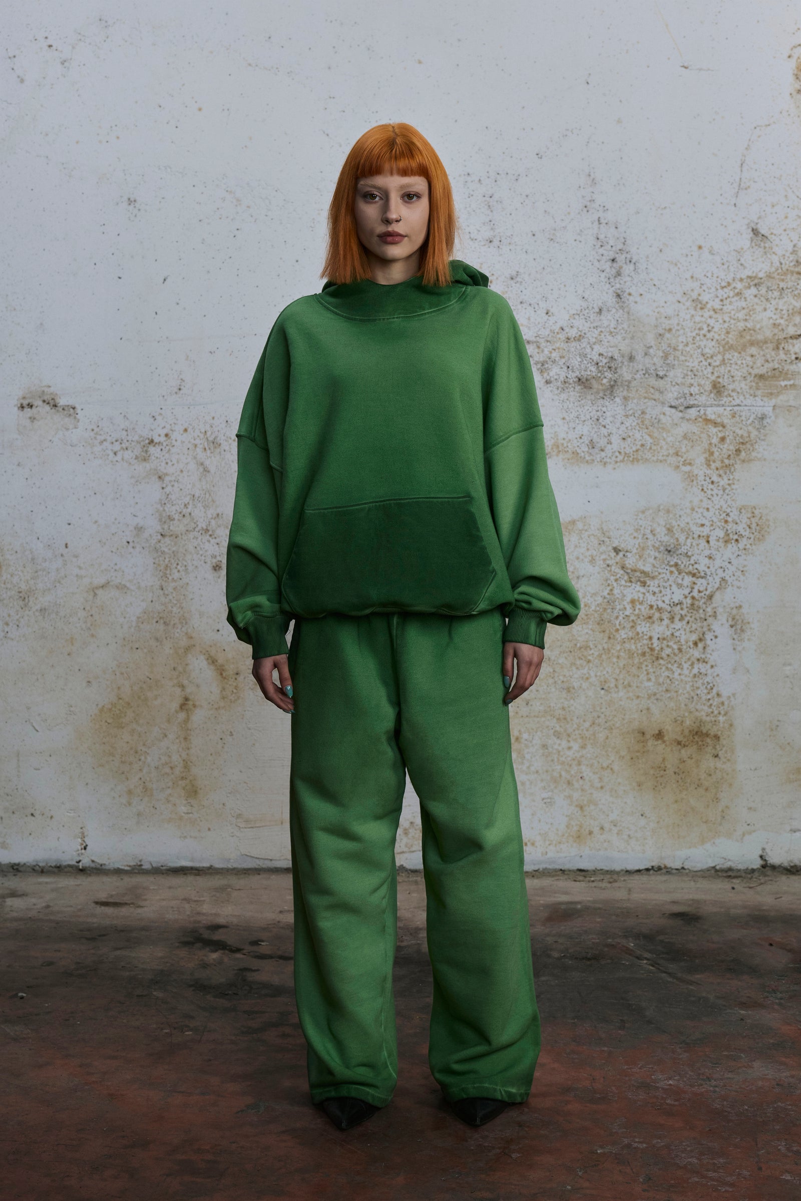 LINE I — HOODIE FADED GREEN