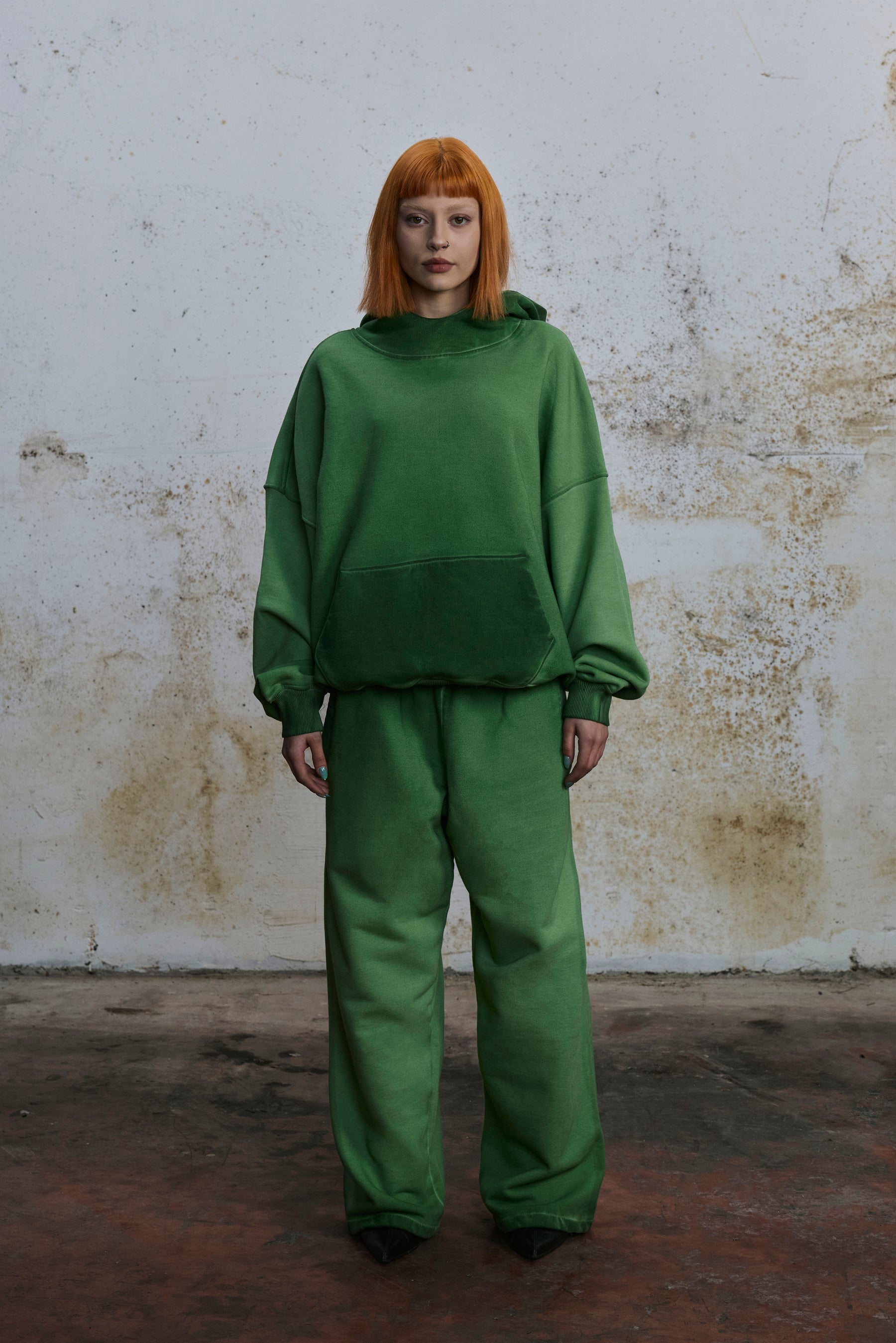 LINE I — HOODIE FADED GREEN