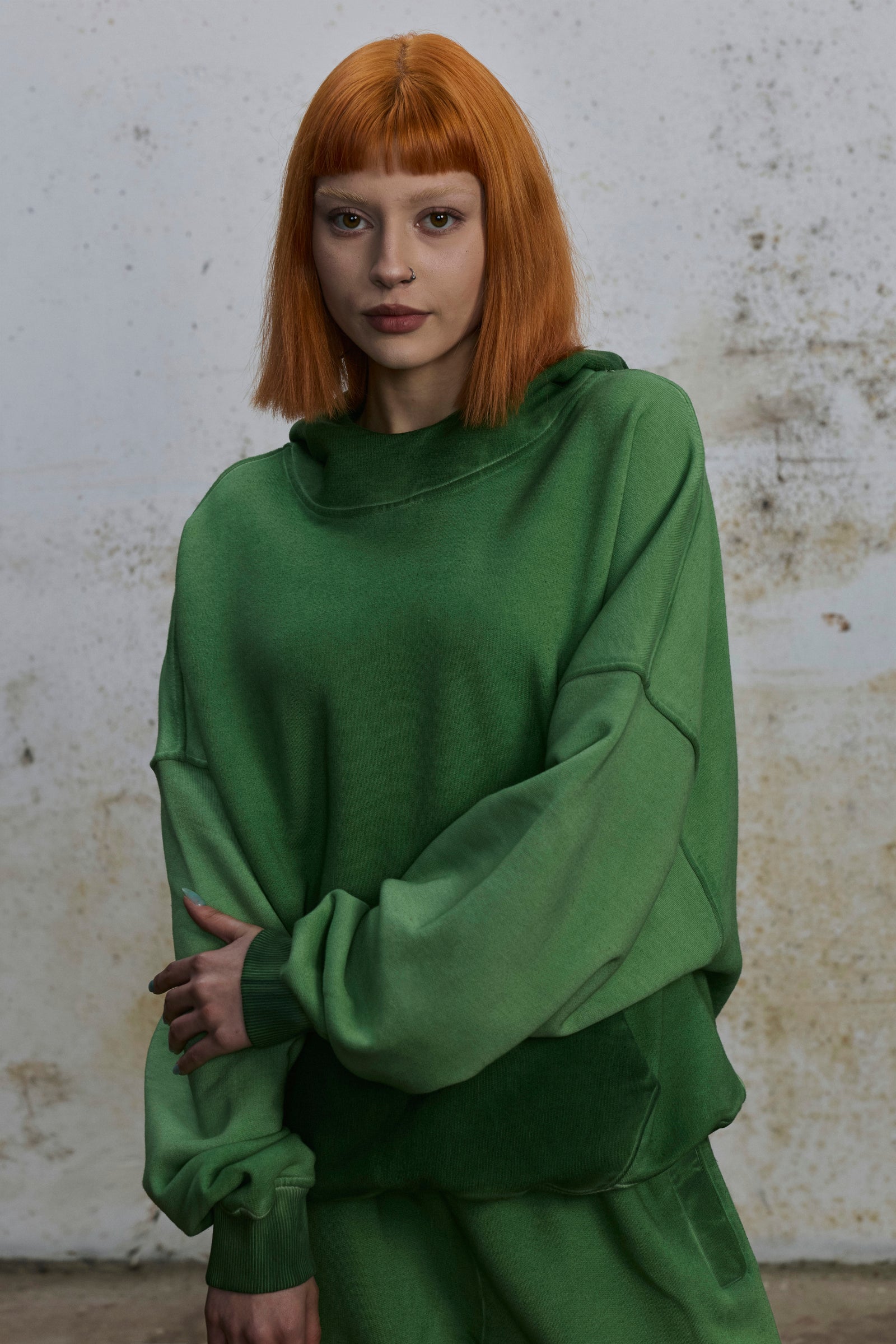 LINE I — HOODIE FADED GREEN