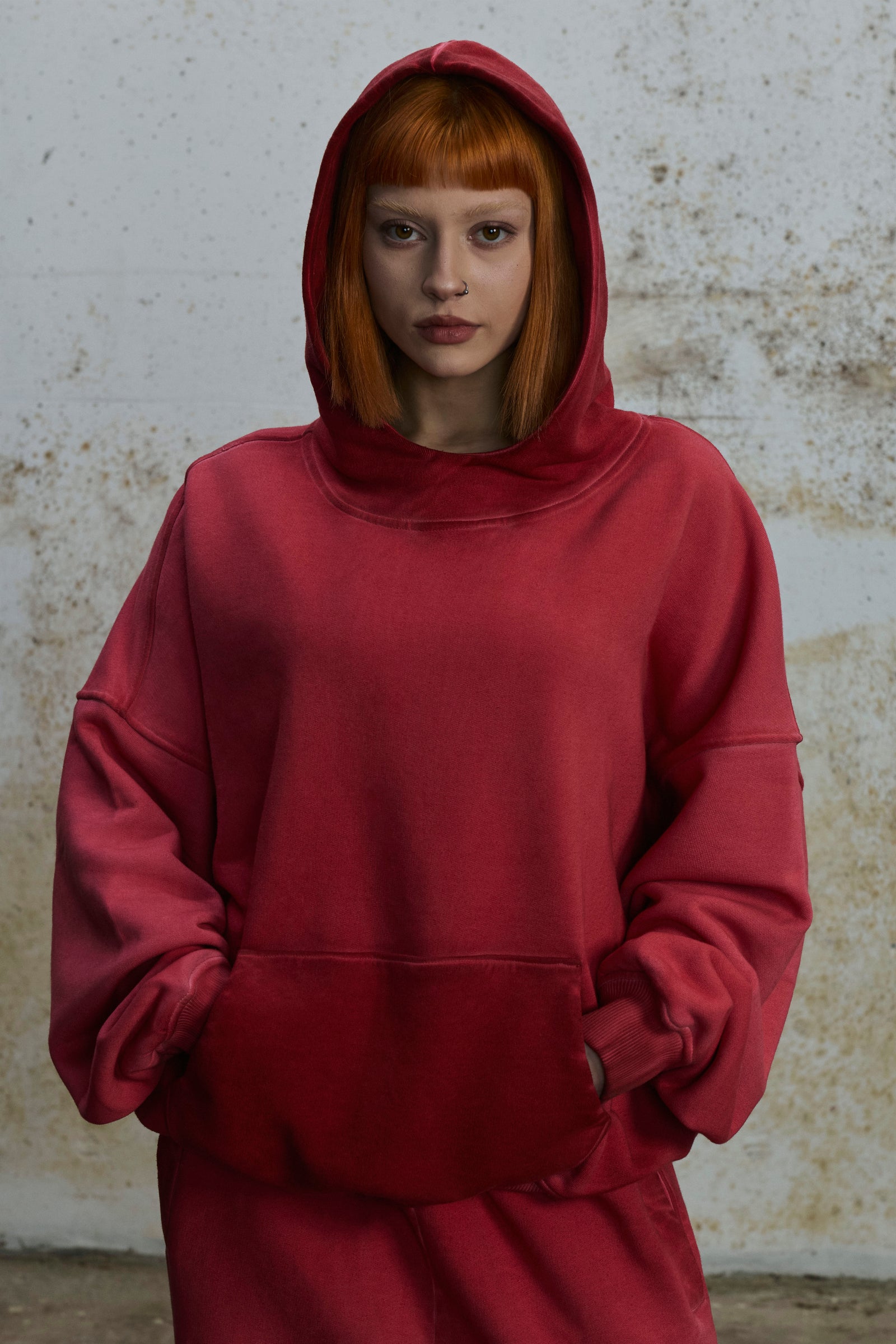 LINE I — HOODIE FADED RED